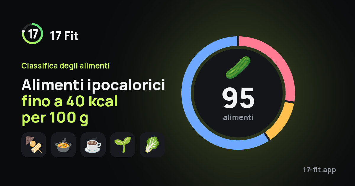Alimenti ipocalorici fino a 40 kcal per 100 g