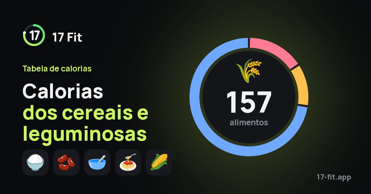 Calorias dos cereais e leguminosas