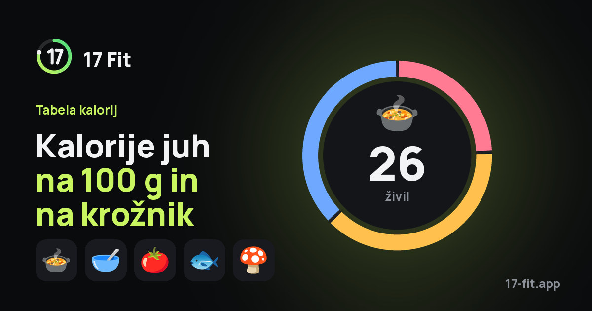 Kalorije juh na 100 g in na krožnik