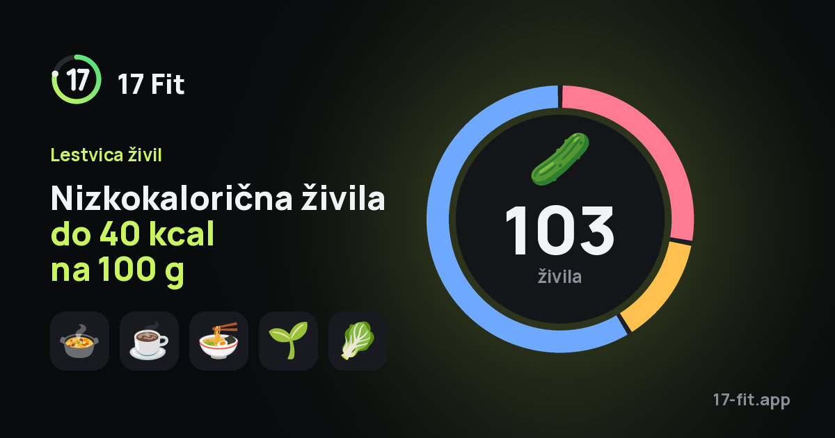 Nizkokalorična živila do 40 kcal na 100 g