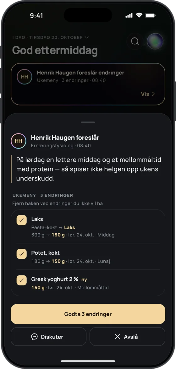 Forslag fra en ernæringsfysiolog: tre endringer i lørdagens meny, som kan godtas hver for seg