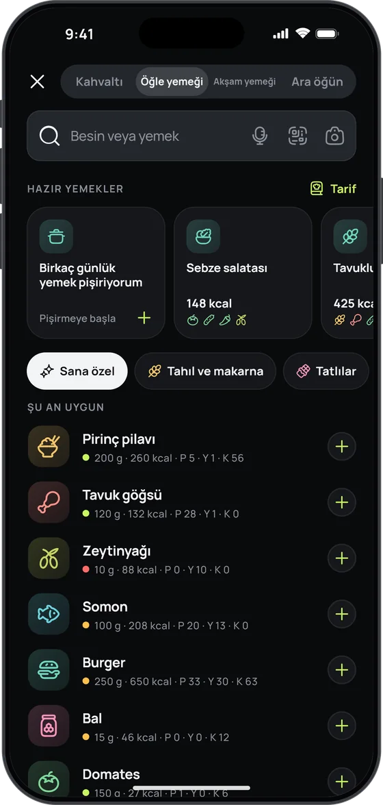 17 Fit besin araması: hazır yemekler, “Birkaç günlük yemek pişiriyorum” ve “Sana özel” seçkisinde pirinç pilavı, tavuk göğsü, zeytinyağı ve somon